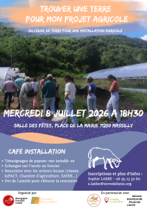 Caf&eacute; installation agricole dans le Clunisois (71