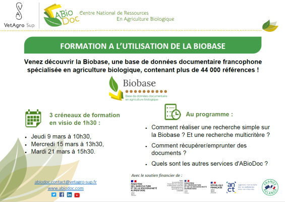 Formations en ligne à l'utilisation de la Biobase !